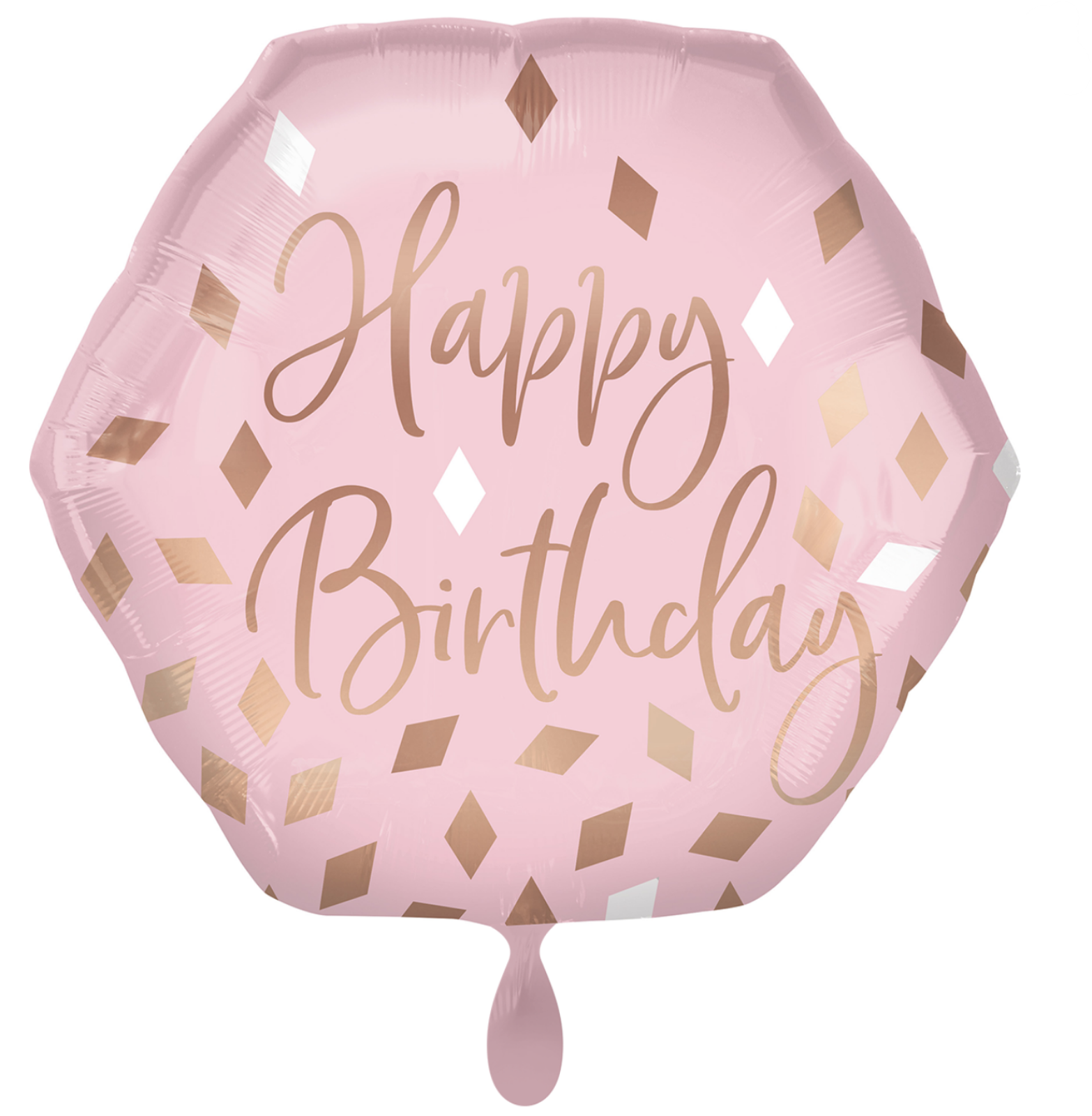 XL Folienballon 6-eckig - Happy Birthday - 58cm x 55cm